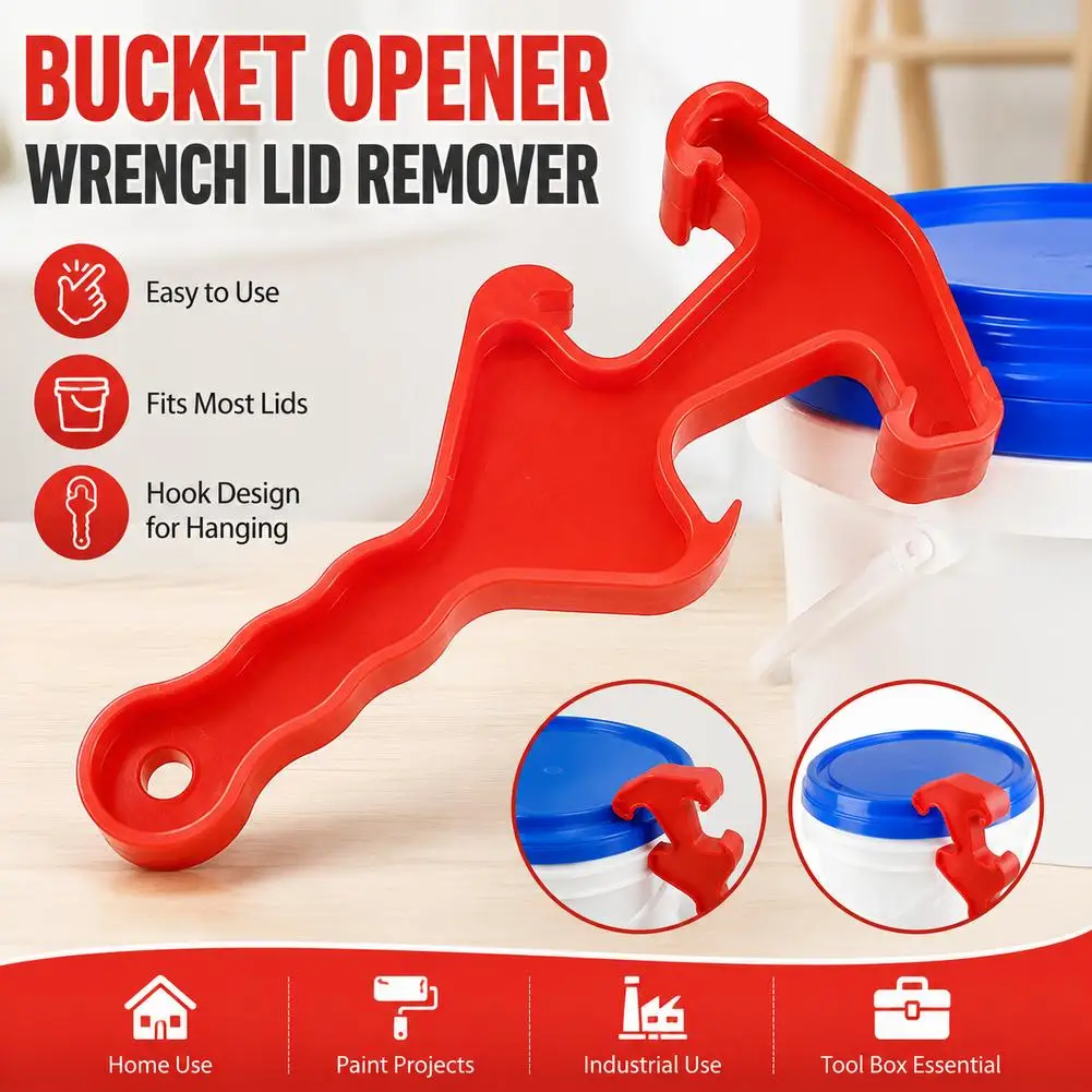 2Pcs Bucket Lid Opener Wrench Plastic Pail Lid Remover Double Head Can Opener Tool for Paint Oil Waterproof Bucket