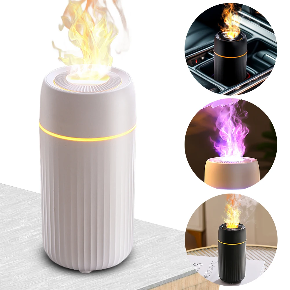 

100ml Car Flame Light Humidifier Air Freshener Waterless Auto-Off Auto Fire Flame Aromatherapy Diffuser for Car Decoration