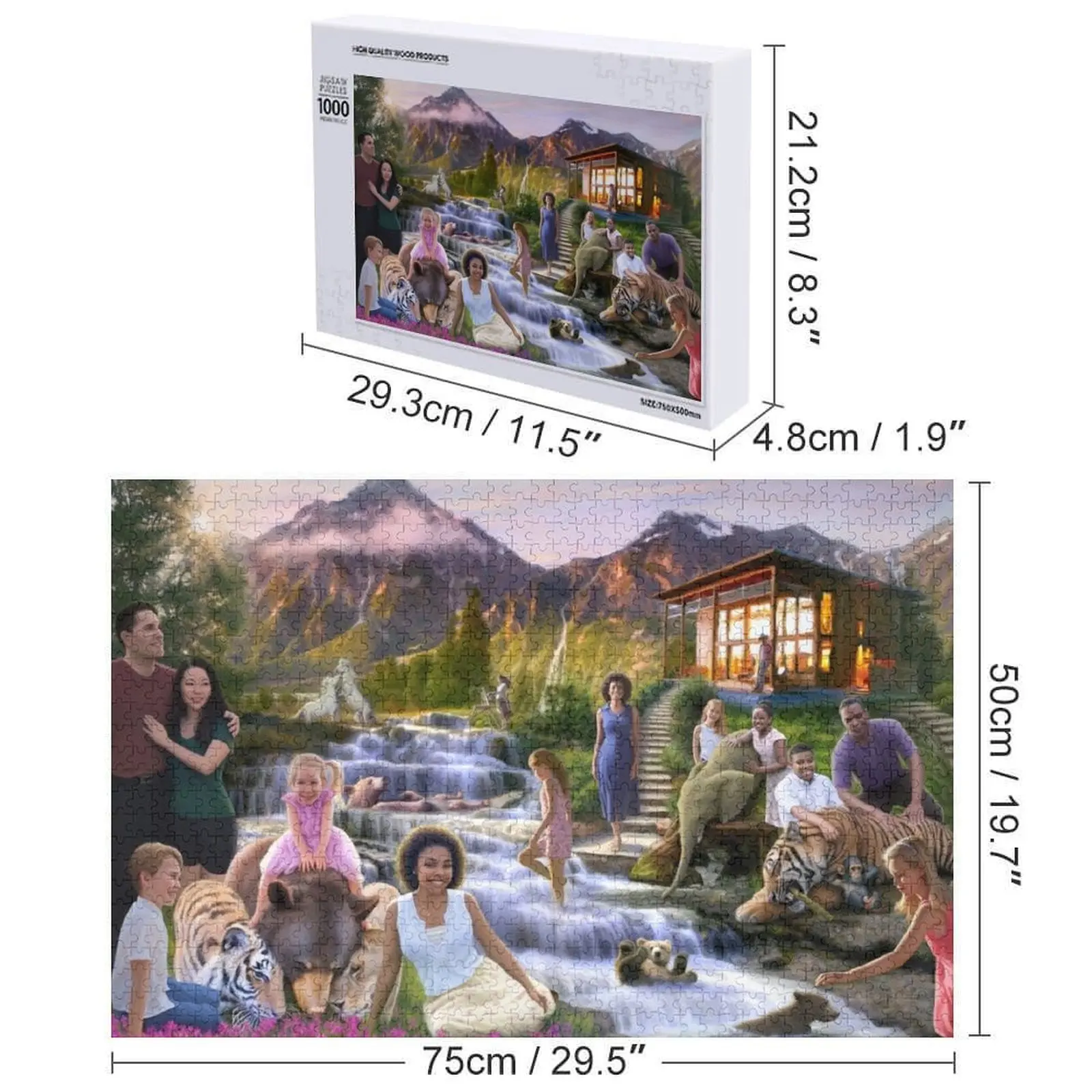 Quebra-cabeça do paraíso da montanha, motores de escala personalizados, quebra-cabeça de presente infantil personalizado