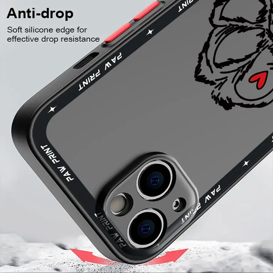 Cute Pet Paw Prints Case for iPhone 17 Pro Max 16 Plus 7 8 SE 14 Air 12 15 13 Mini 11 XS XR Funda Back Phone Cover 