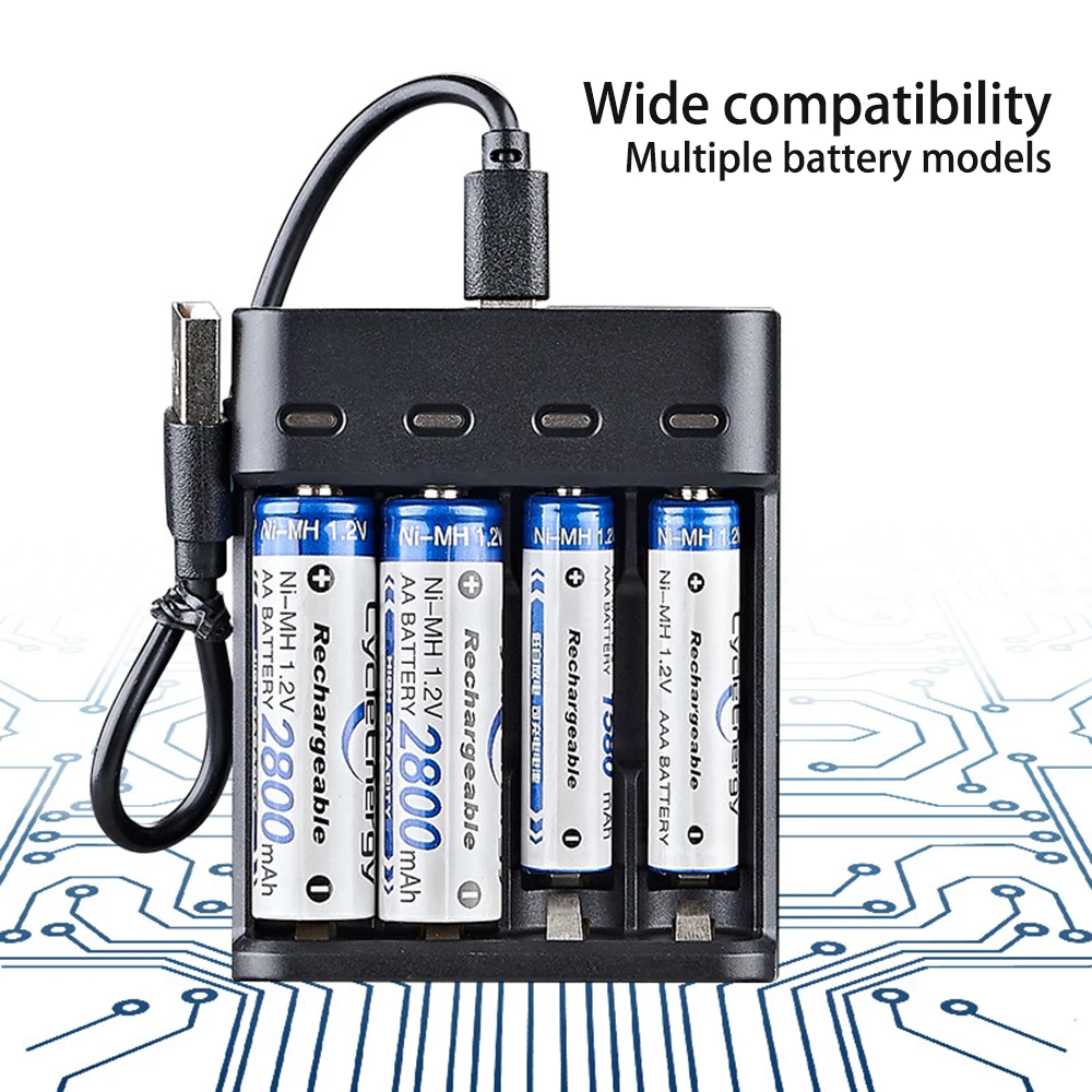 Universal USB LCD Display Smart Intelligent Battery Charger With 4 Slots For AA/AAA NiCd NiMh Rechargeable Batteries Charger