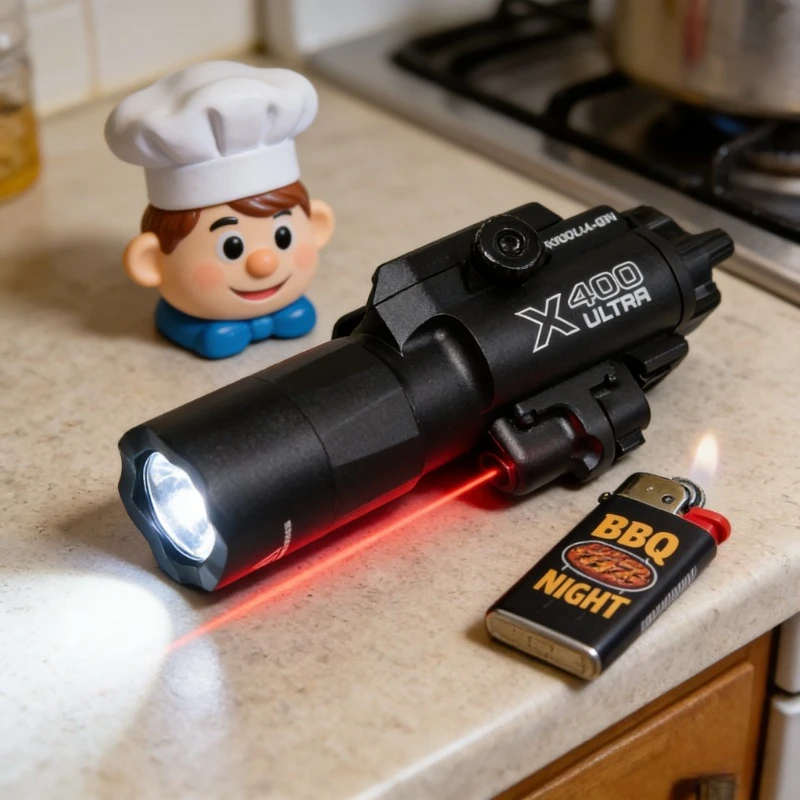 

X400U 2-в-1 фонарик высокой интенсивности, лазерная указка, подходит для игрушечного рельса 20 мм, страйкбольные пистолеты, охотничьи CS, спички, игры, без батареи