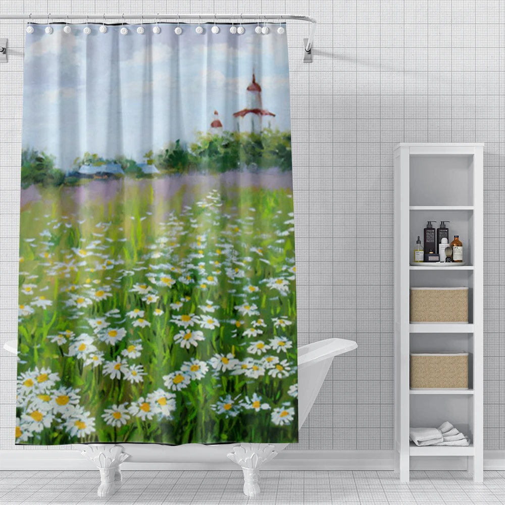 home shower Oil painting style curtains for bathroom waterproof fabric bathroom Curtains modern shower curtain 180x200 240x200