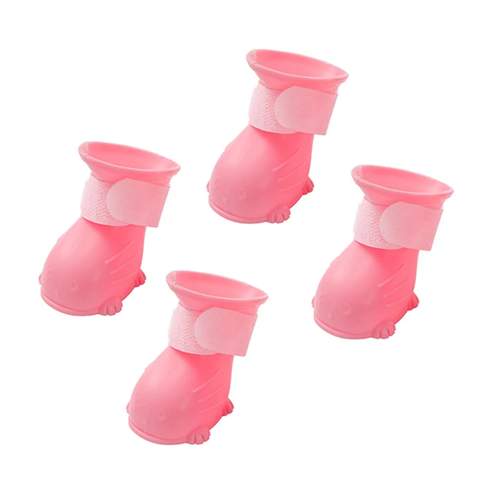 

4Pcs Dog Rain Boot Waterproof Lightweight Outdoor Shoes Comfortable Steps Puppy Boots AntiSkid Small Size Pet Shoe