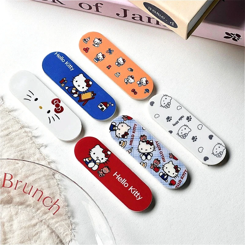 Kawaii Hello Kitty Pflasterförmiger Handyhalter, verstellbarer Push-Pull-Klebegriffständer, trendiges Handy-Zubehör, Geburtstagsgeschenke