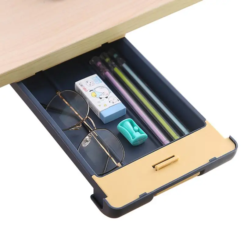 Under Desk Drawer Organizer No Drilling Under Desk Storage Box Attachable Desk Organizer Storage Bin Standing Desk Organization