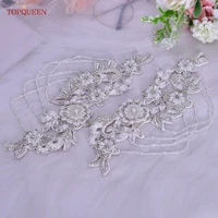 TOPQUEEN S80 Charreteras de plata joyería decorativa de hombro accesorios de ropa de temperamento de moda diamantes de imitación con cuentas hechos a mano