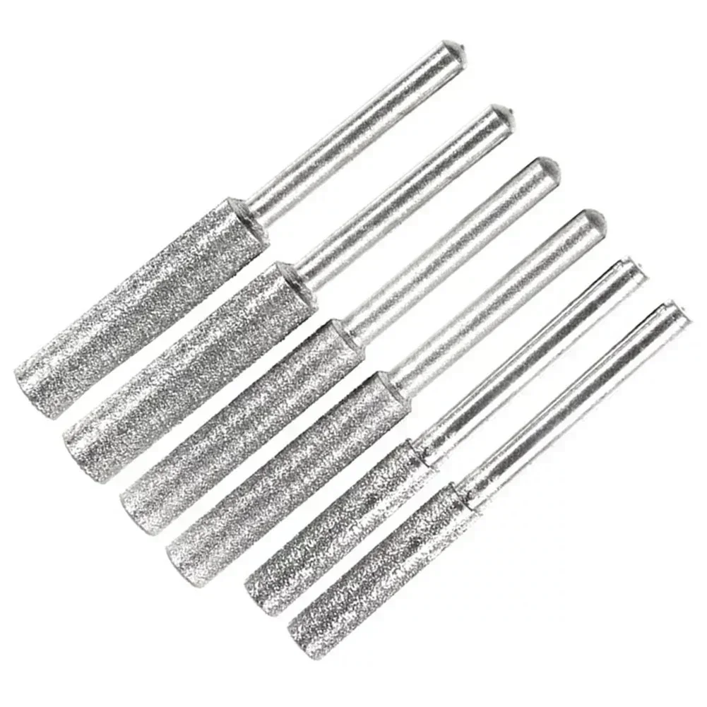 4mm 4.8mm 5mm Affilatrice per motoseghe Lima per pietra Affilatura per sega a catena Intaglio Rettifica Utensili elettrici Frese cilindriche rivestite diamantate