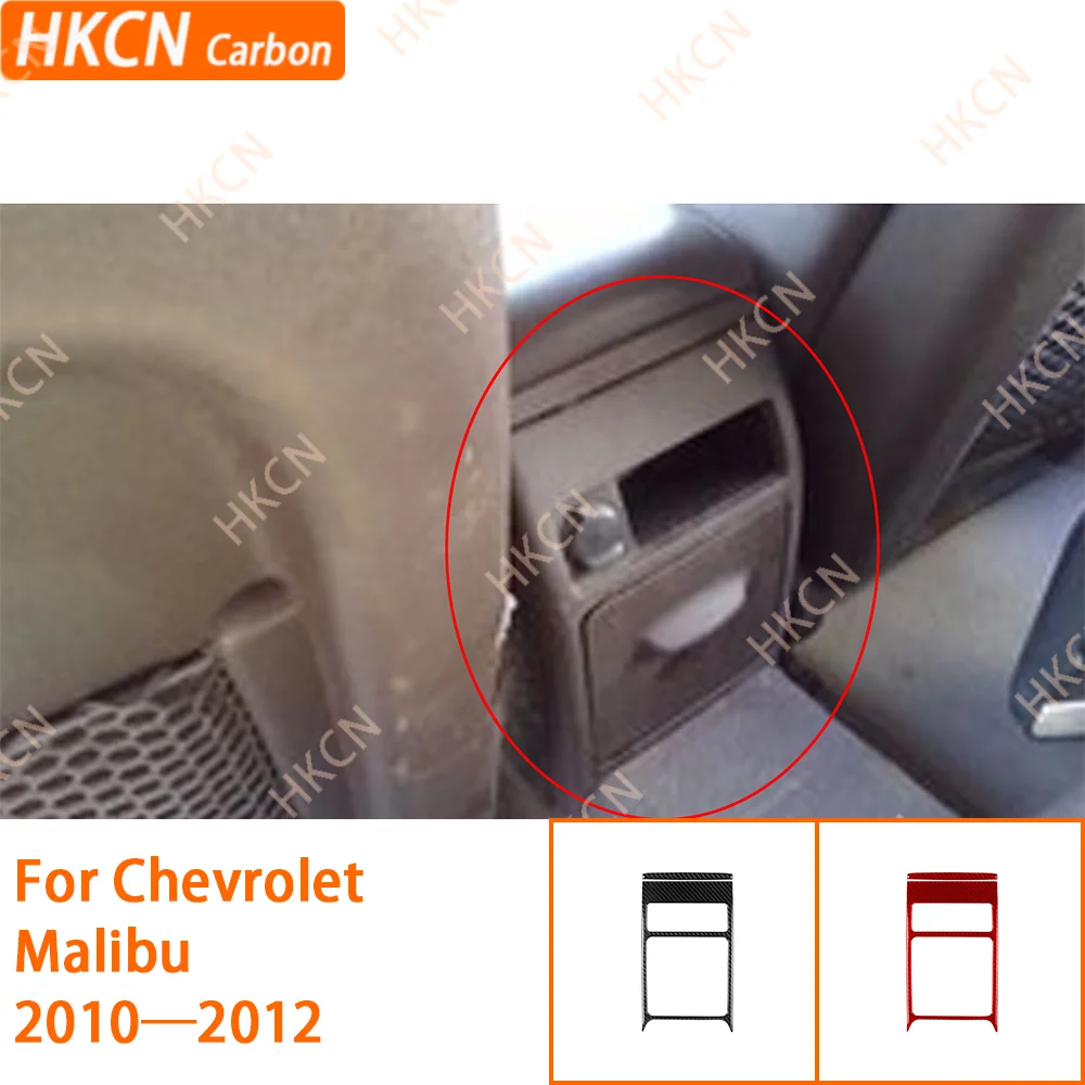 

For Chevy Malibu 2010—2012 Rear Console Storage Box Outer Panel Trim Sticker Car Carbon Fiber Interior Accessories