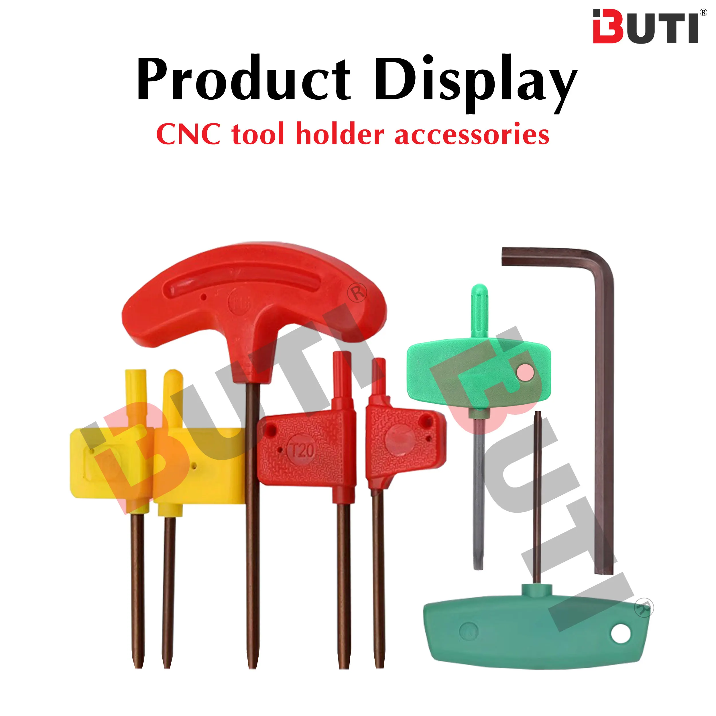 T6 T7 T8 T9 T10 T15 T20 Red/Yellow Flag T Shaped Plum Blossom Hex Socket Crescent Moon Flag Shape Wrench CNC Knife Carrier Screw