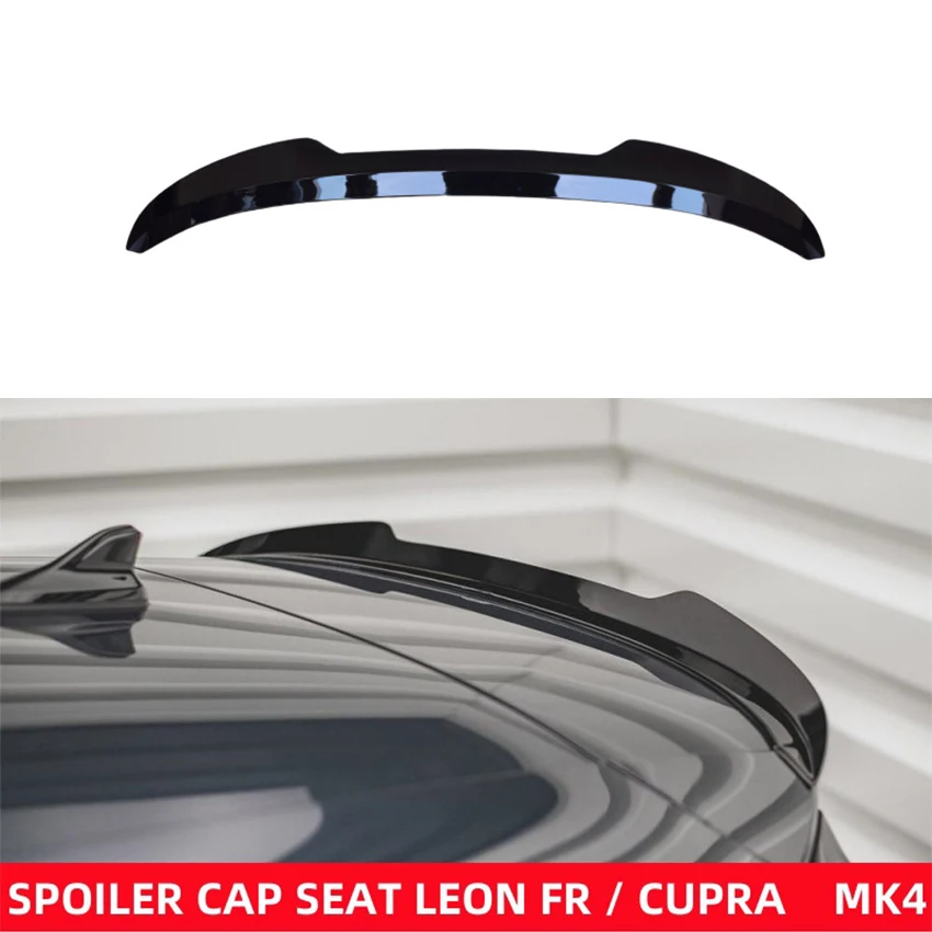 For 2021-2025 SEAT LEON FR/CUPRA MK4 Max Style Spoiler 4-Door Hatchback Bodykits Tuning Bright Black Carbon Fiber Pattern