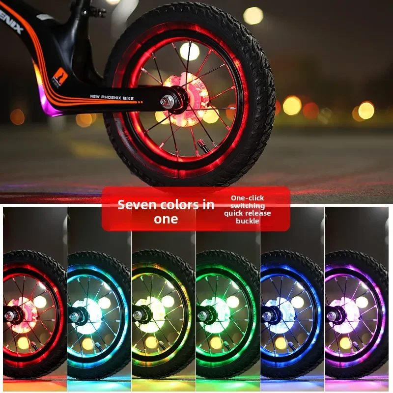 

Rechargeable Multi-Mode LED Bike Wheel Light - Front/Tail Hub Spoke Lamp for Kids Balance Bike
