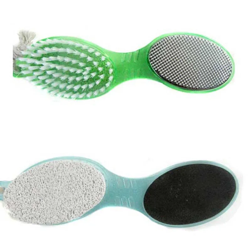 1pc Foot Care Tool 4in1 Pumice Stone Dead Skin Remover Peeling Brush Pedicure Grinding Tool Random Color Pedicura Ferramentas