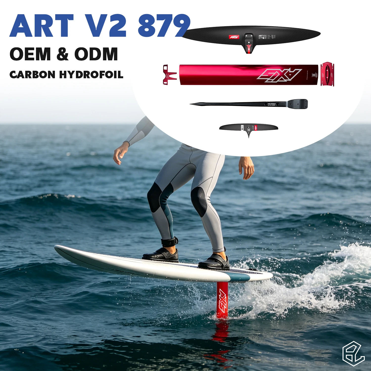 Prone Surf ART V2 879 Carbon Hydrofoil Quick Turning Efficient Glide Stable Control Fast Wave Ride Performance Board