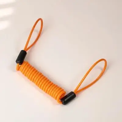 1.2M Motorcycle Lock Cable Orange 2Mm Diameter Coiled Wire For Bike Scooter Anti-Theft Security Motorcycle Disc Lock Wire Loop