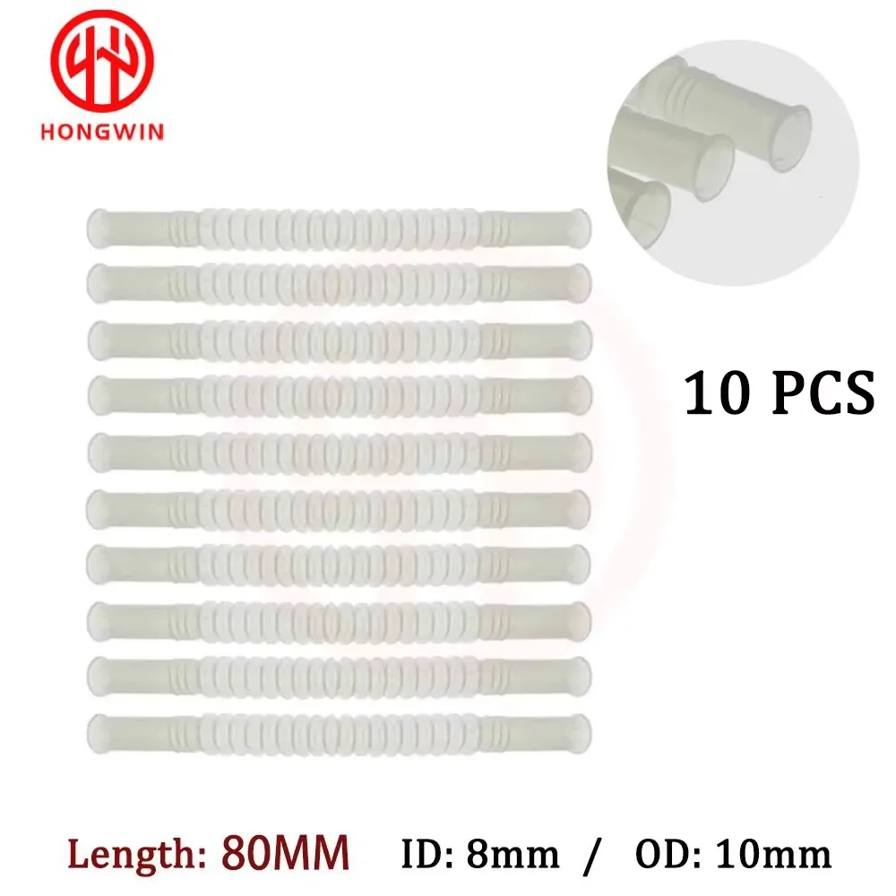 10PCS 80 mm ID:8 OD:10  Nylon Tube Fuel Line Bellows Corrugated Pipe For Fuel Pump Plastic Universal