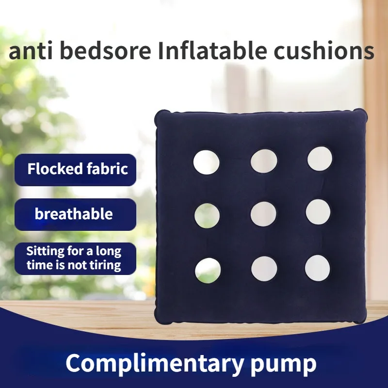 Nine-hole Inflatable Anti Bedsore Cushion Breathable Wheelchair Hip Support Mat With Pump Elderly Patient Bed Care Supplies