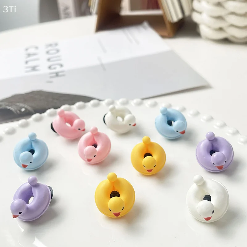 10 Pieces Little Cute Duck Shoe Buckles Removable Shoe Accessories DIY Shoe Flower Women's Beach Shoes Decorative Buckle