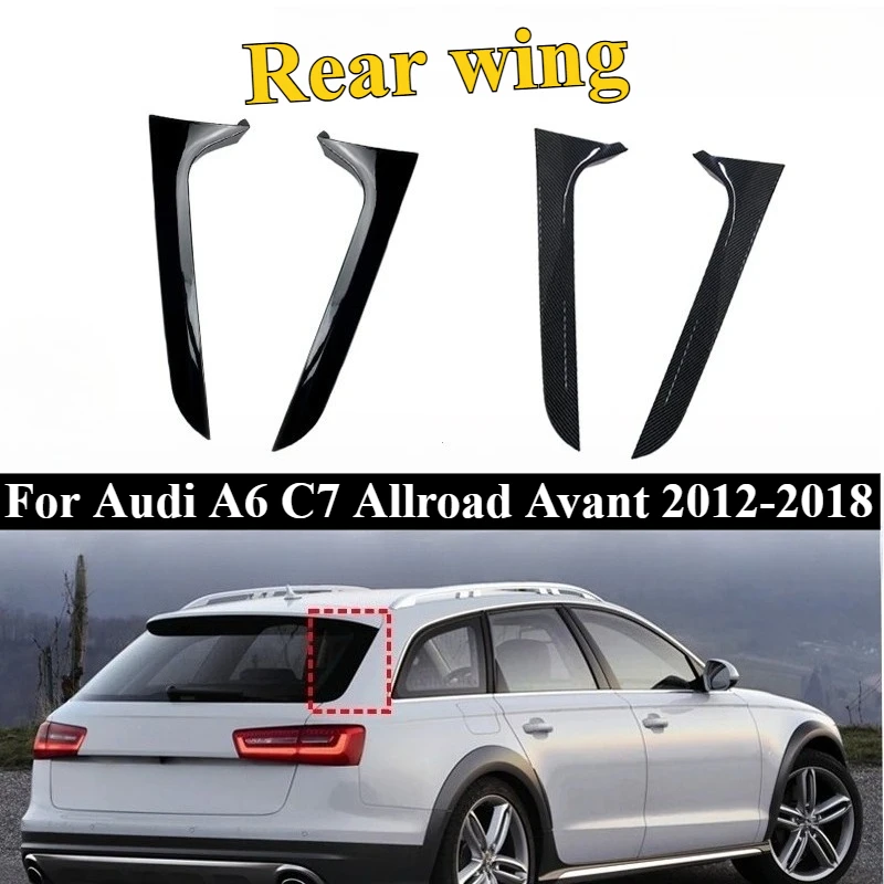 For Audi A6 C7 Allroad Avant 2012-2018 ABS Plastic Side Wing Spoiler Rear Roof Tail Fin Performance Styling Upgrade Full Kit