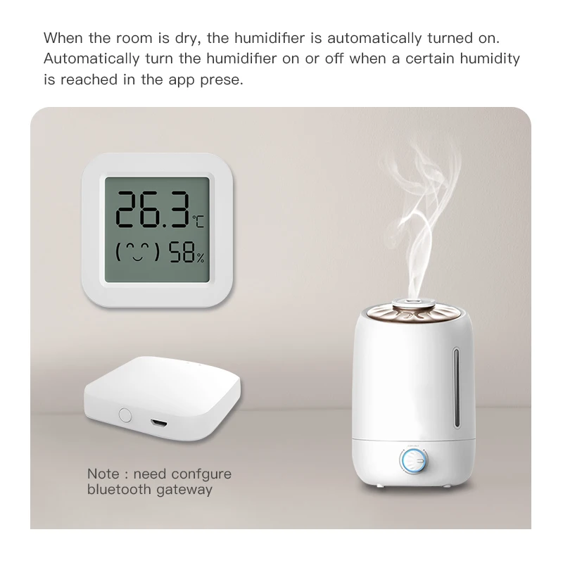

Tuya Bluetooth/ Temperature Humidity Smart Sensor Indoor Thermometer Via Alexa Home Voice Control Work With Gateway