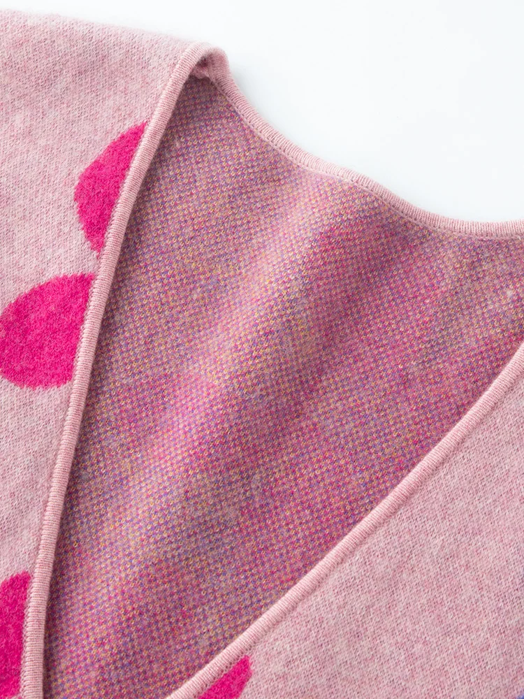 ADDONEE, suéter de cachemira de 100% para mujer, cárdigan con cuello en V y diseño Jacquard, abrigo grueso y elegante de punto de flores, ropa de Cachemira para Otoño e Invierno