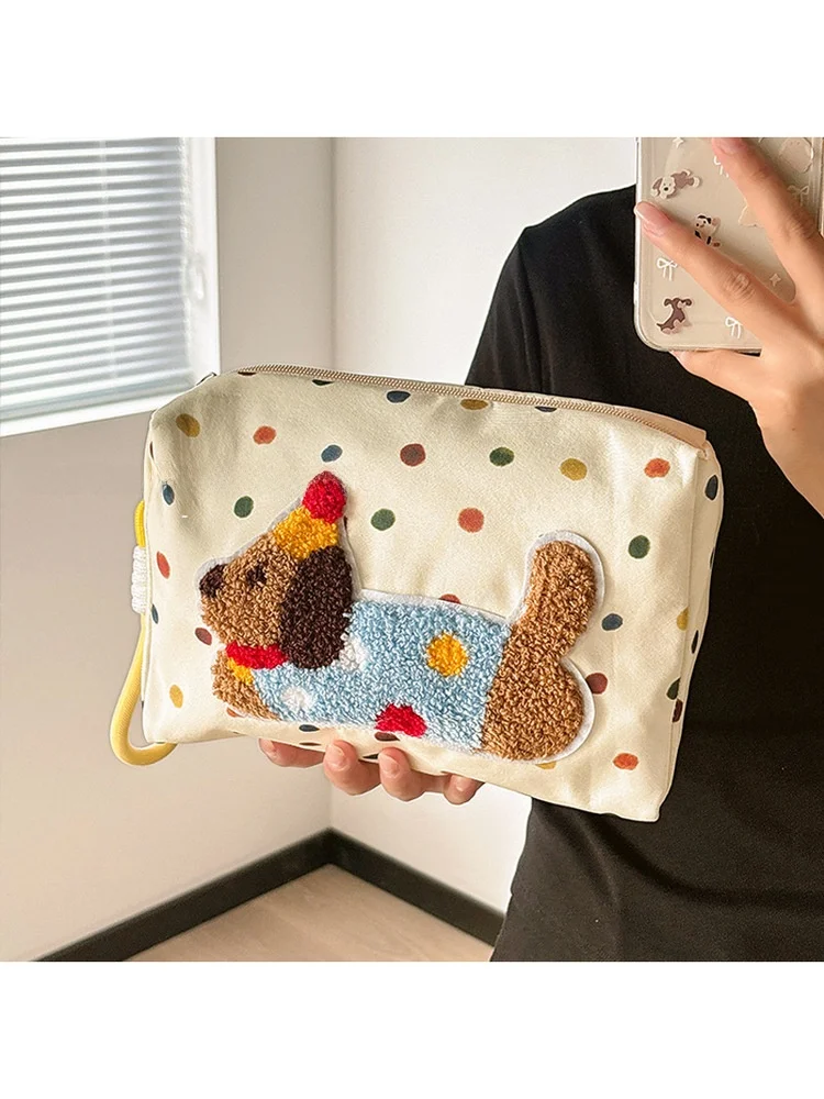 

2025 New Cute Dog Large Capaci Portable Travel Toiletry Bag eup Pouch Storage Bag for Women Outgoing Wa up Bag