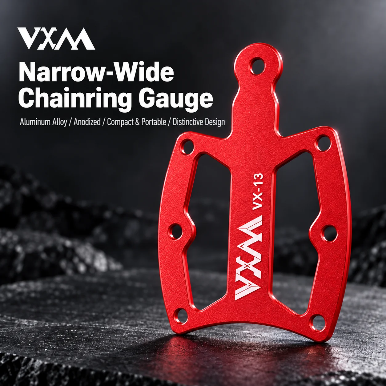 VXM Bicycle Single Chainring Positive and Negative Gear Measuring Tool Mountain Bike Road Single-Speed Crankset Wear Measurement