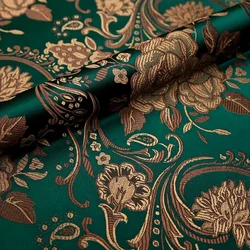 75cm Peony flower Silk Damask Fabric Brocade Jacquard Fabrics Cheongsam Kimono Dress DIY Sewing Clothing Material