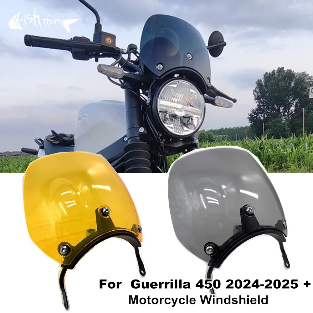 

Motorcycle Windshield Windscreen Windproof Wind Screen Deflector For Guerrilla 450 Guerrilla450 2024 2025