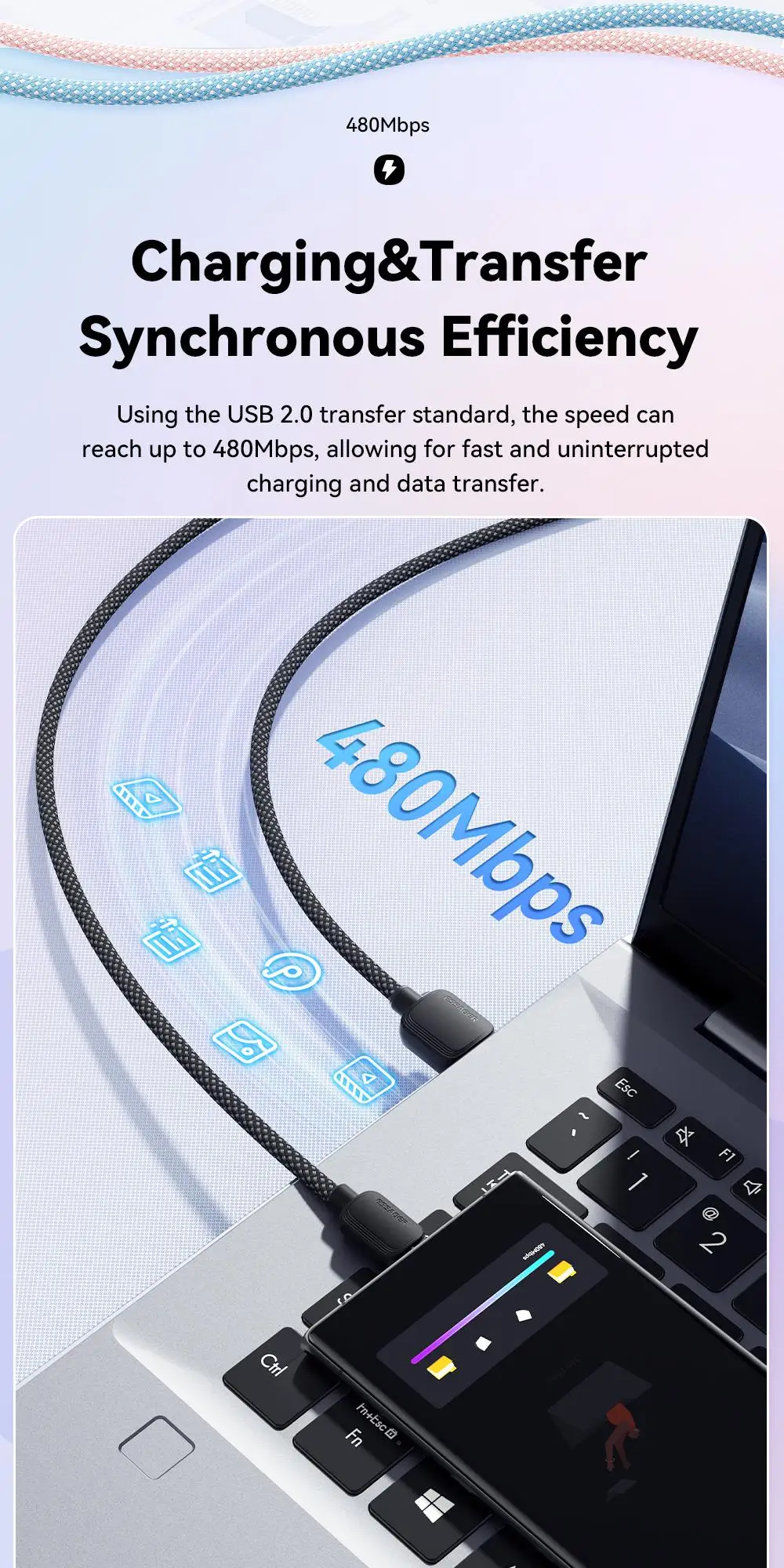 Essager 7A 100W USB Type C Cable For Huawei Honor 88W PD Fast Charging Charger USB A Data Cord Cable For Xiaomi Oneplus Samsung