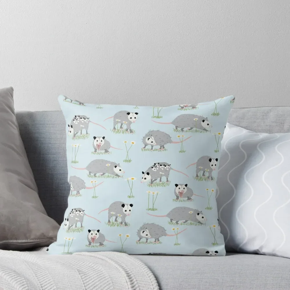 

Opossums and Daisies Throw Pillow Sofa Pillow Cover Couch Pillows home decor items Luxury Pillow Cover