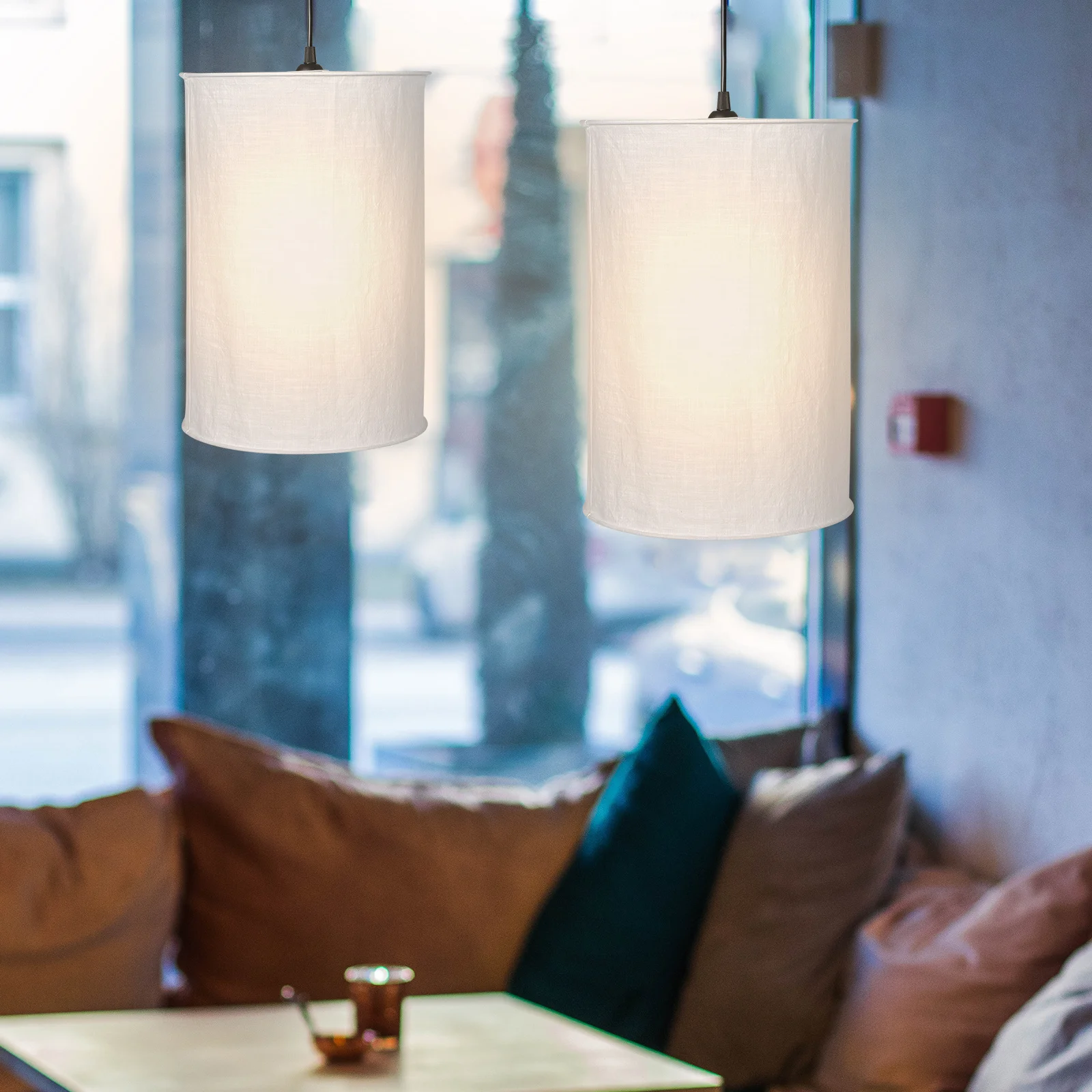 القماش ضوء الظل قلادة بسيطة غطاء مصباح غطاء المصباح المعلق الإضاءة الناعمة ديكور المنزل كليب على ظلال السقف #2