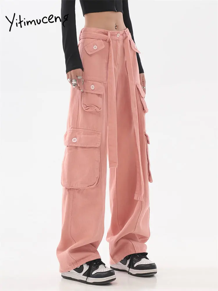 

BabYoung Cargo 2023 New Fashion BabYoung Loose Sweatpants Chic Hip Hop Wide Leg Women Full Length Pants