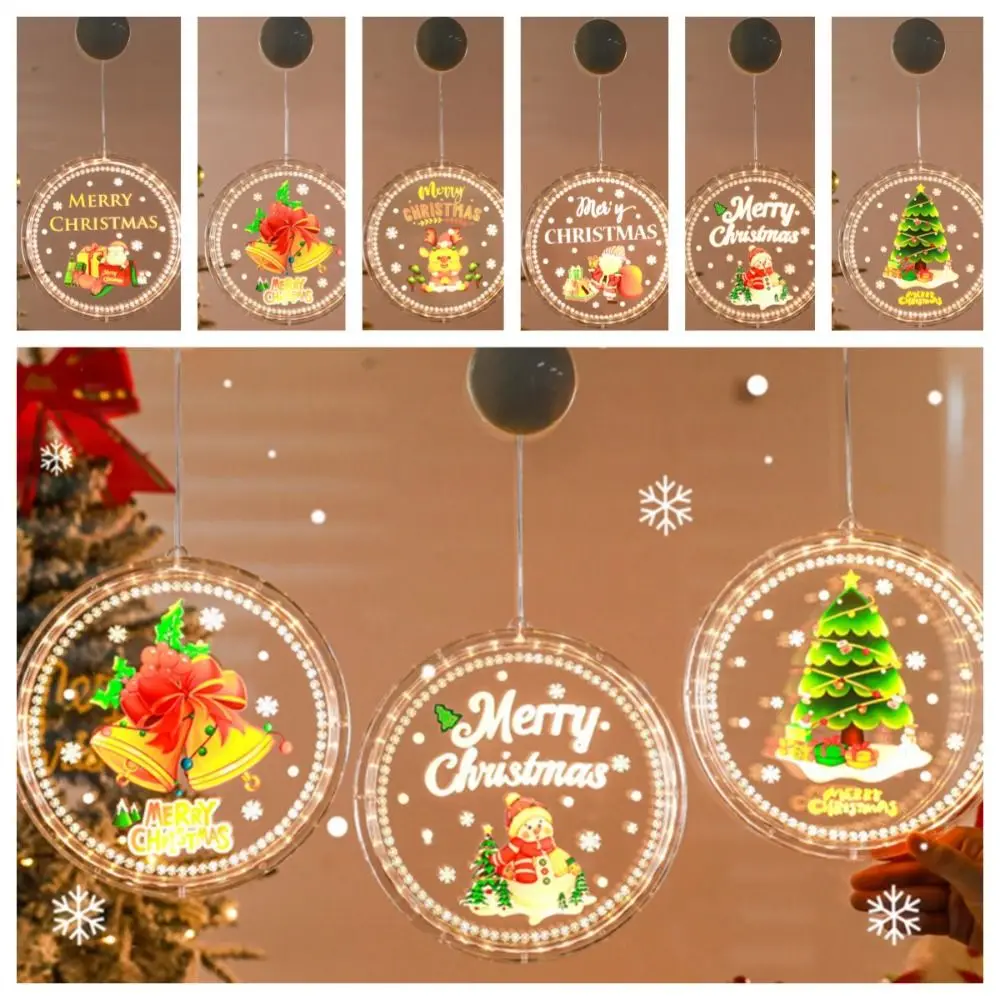 

Flashing Window Suction Cup Lamp Snowflake Santa Christmas Suction Cup Pendant Elk LED Light Christmas Window Lights Restaurant