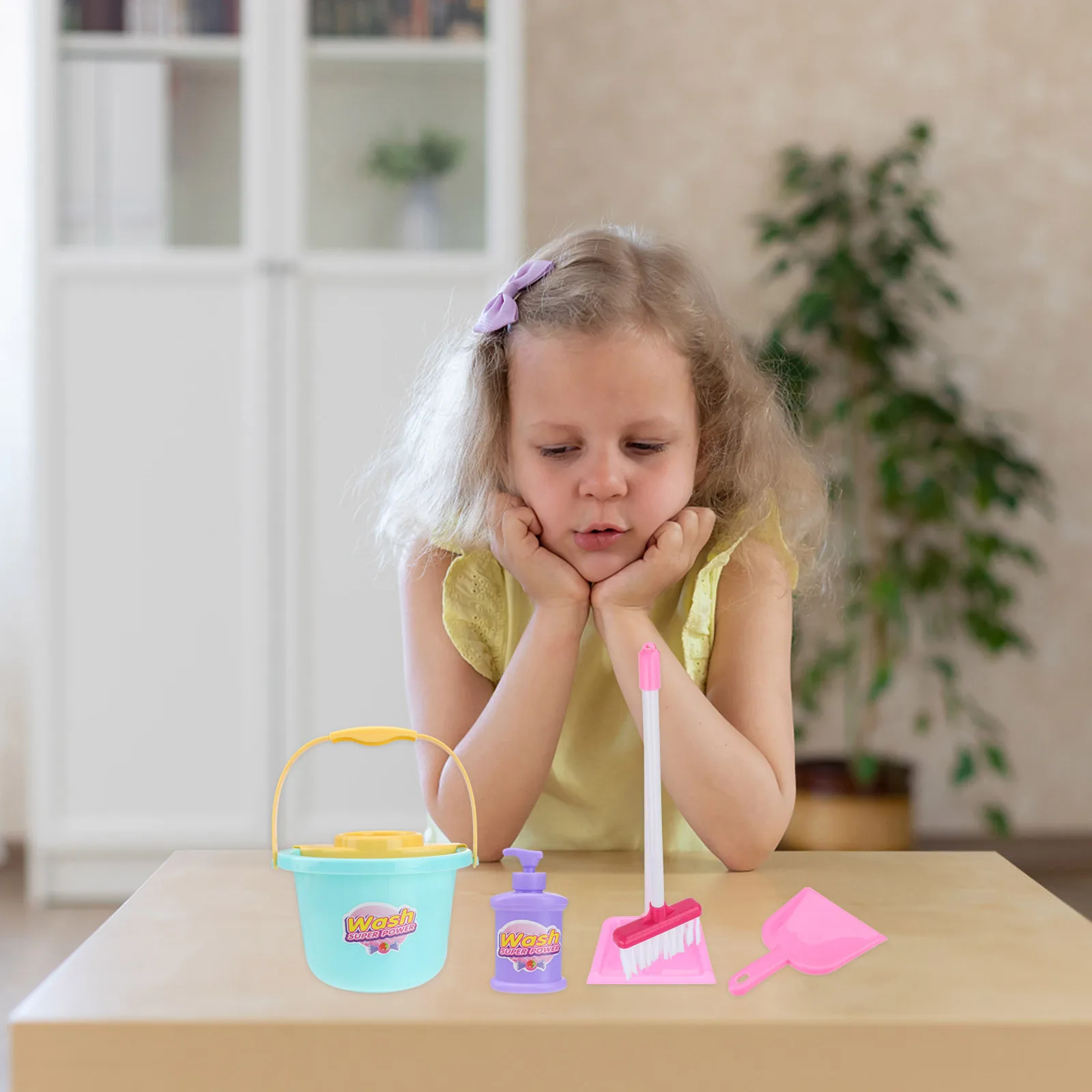 

7Pcs Children Cleaning Equipment Set Colorful Lightweight Role Play Small Cleaning Tools for Hands-on Exercise