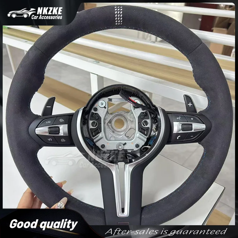 Volant entièrement en Alcantara avec garniture en carbone, pour BMW F01 F10 F20 F22 F30 F31 F32 M2 F87 M3 F80 M4 F82 F90 X5 F15 F16