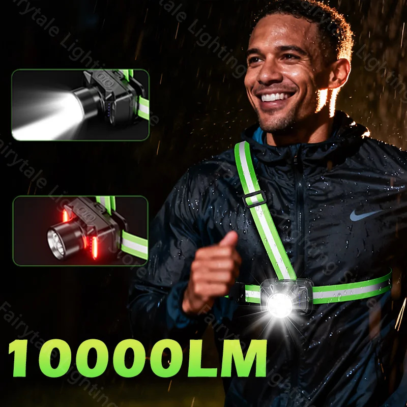 Feu de nuit LED avec 6 Modes d'éclairage, gilet de sécurité réfléchissant, haute visibilité 500m, pour le cyclisme, le Jogging, le travail, les adultes et les enfants