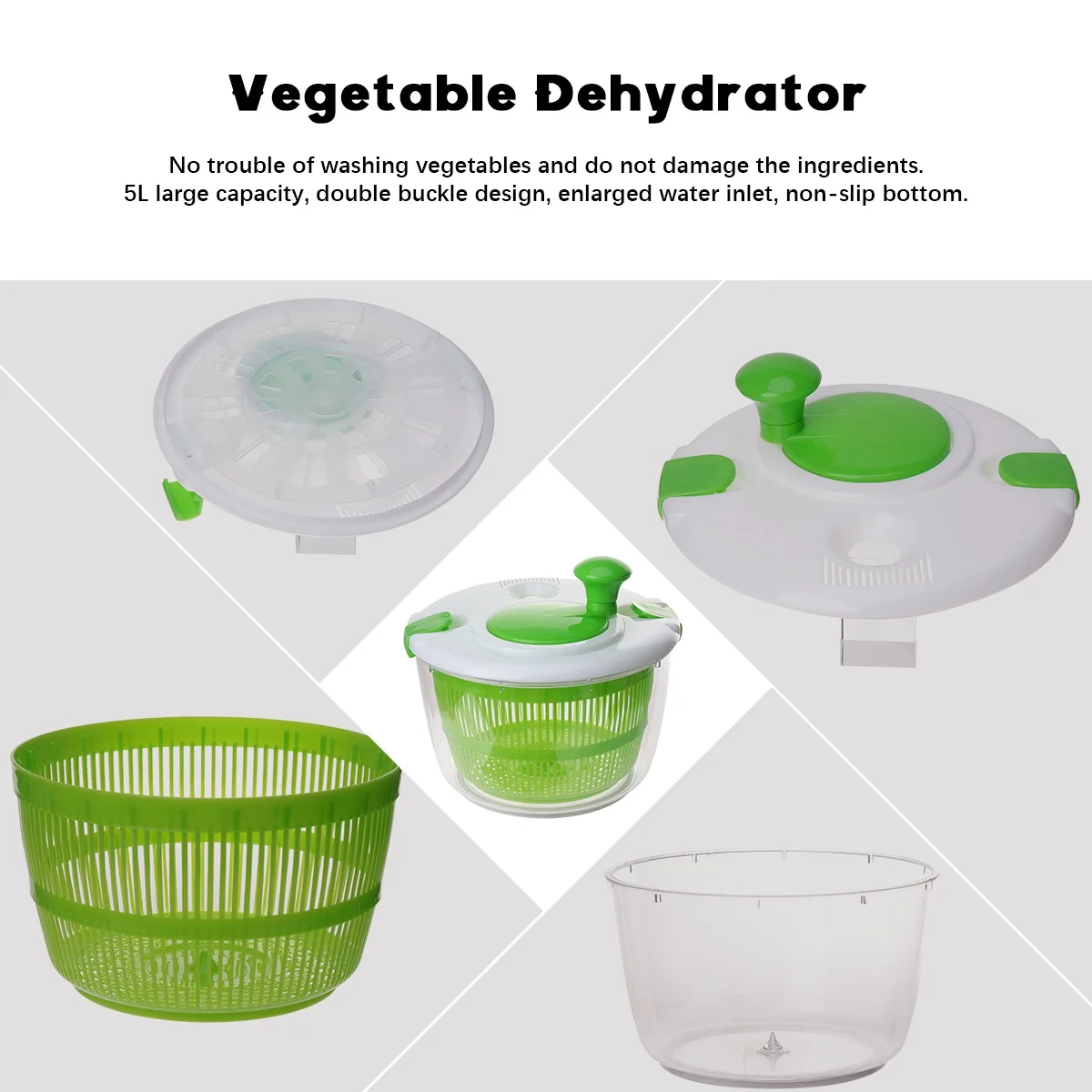 

Vegetable Dehydrator Fruit Drain Basket Salad Spinner Washing Machine Dryer Manual Easy Use