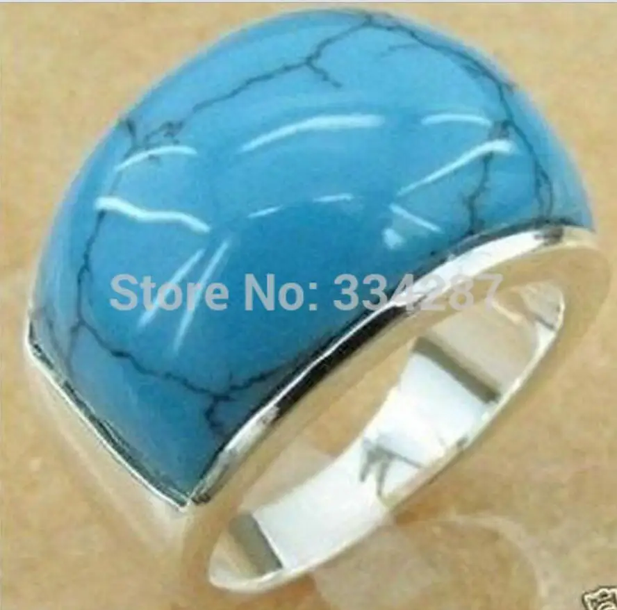 

Jewelry Jewellery pretty silver turquoises men's ring Ring Size,8,9,10,11,12