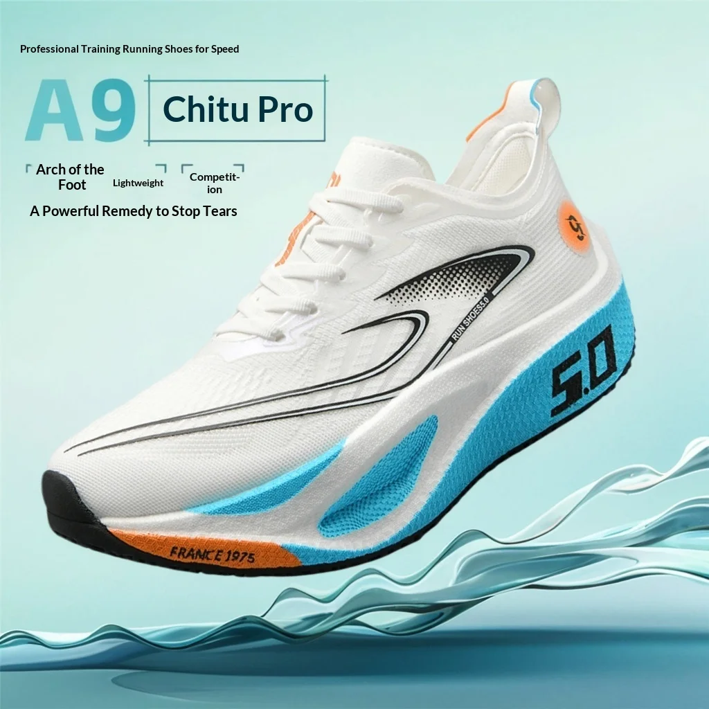 Unisex Carbon Plate Running Shoes Breathable Non-Slip Cushioning Athletic Sneakers for Men Women Gym Jogging Size 36-44