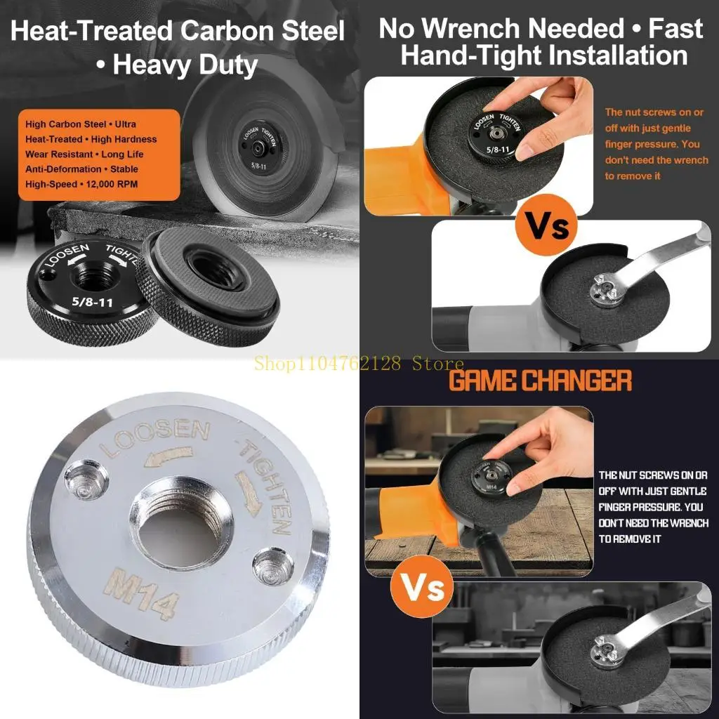 

M14 Angled Grinding Tool Flange Nut M14 Thread Angled Grinder Flange Nut Flange Locking Nut For Fixing Cutting Disc best sale
