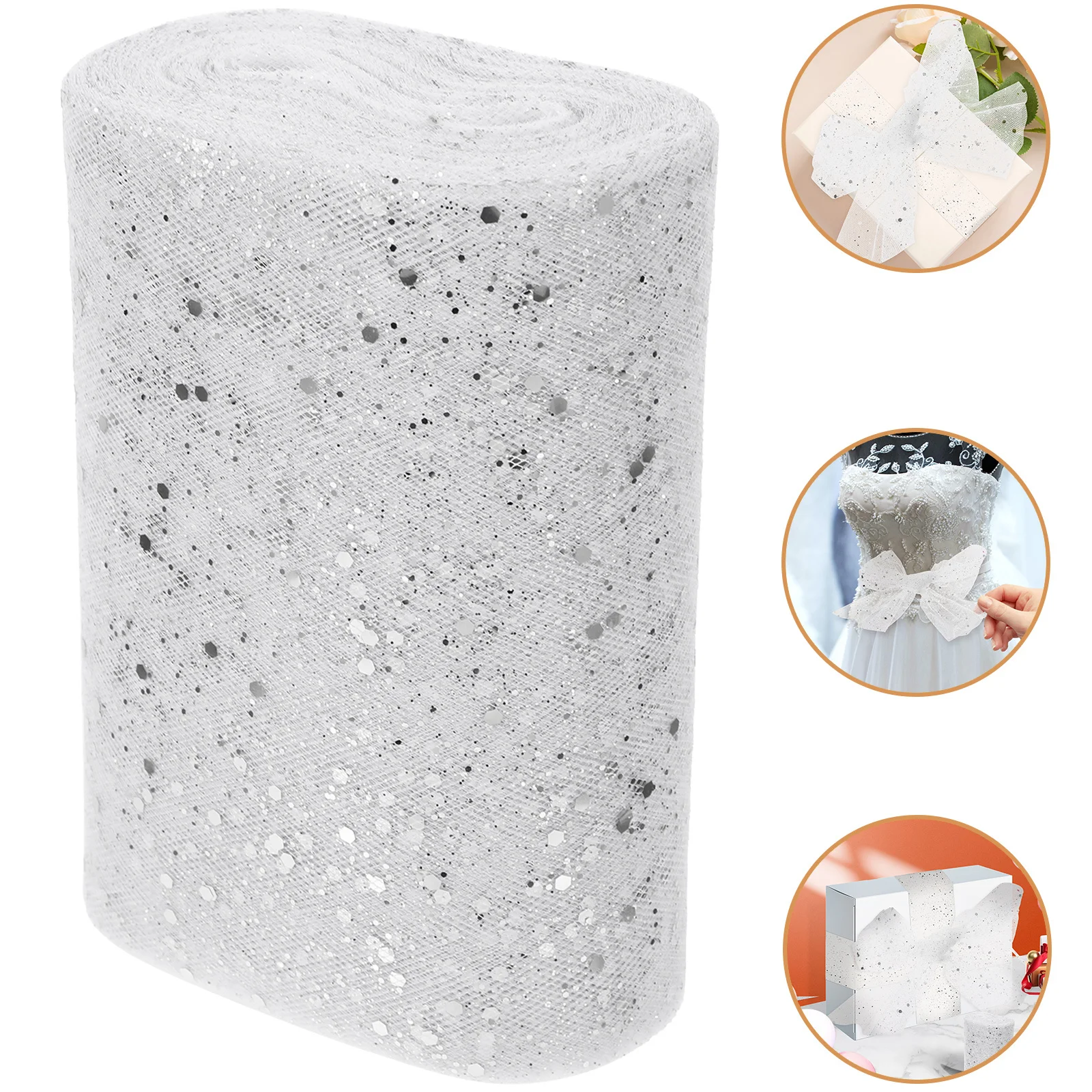 

1 Roll Cuttable Premium Mesh Ribbon Decorative Tulle for Gift Wrapping DIY Crafts Party Wedding Holiday Decoration Shine Sparkle
