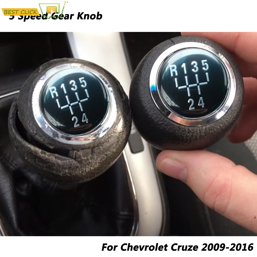 5 Speed Manual Lever Gear Shift Knob Cover For Chevrolet Chevy Cruze 2008 2009 2010 2011 2012 2013 2014 2015 2016