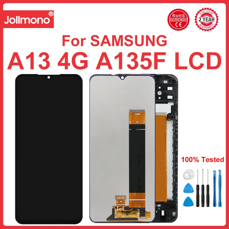 

6.6'' A13 Display Screen Replacement, for Samsung Galaxy A13 4G A135 SMA135F A137F Lcd Display Digital Touch Screen with Frame