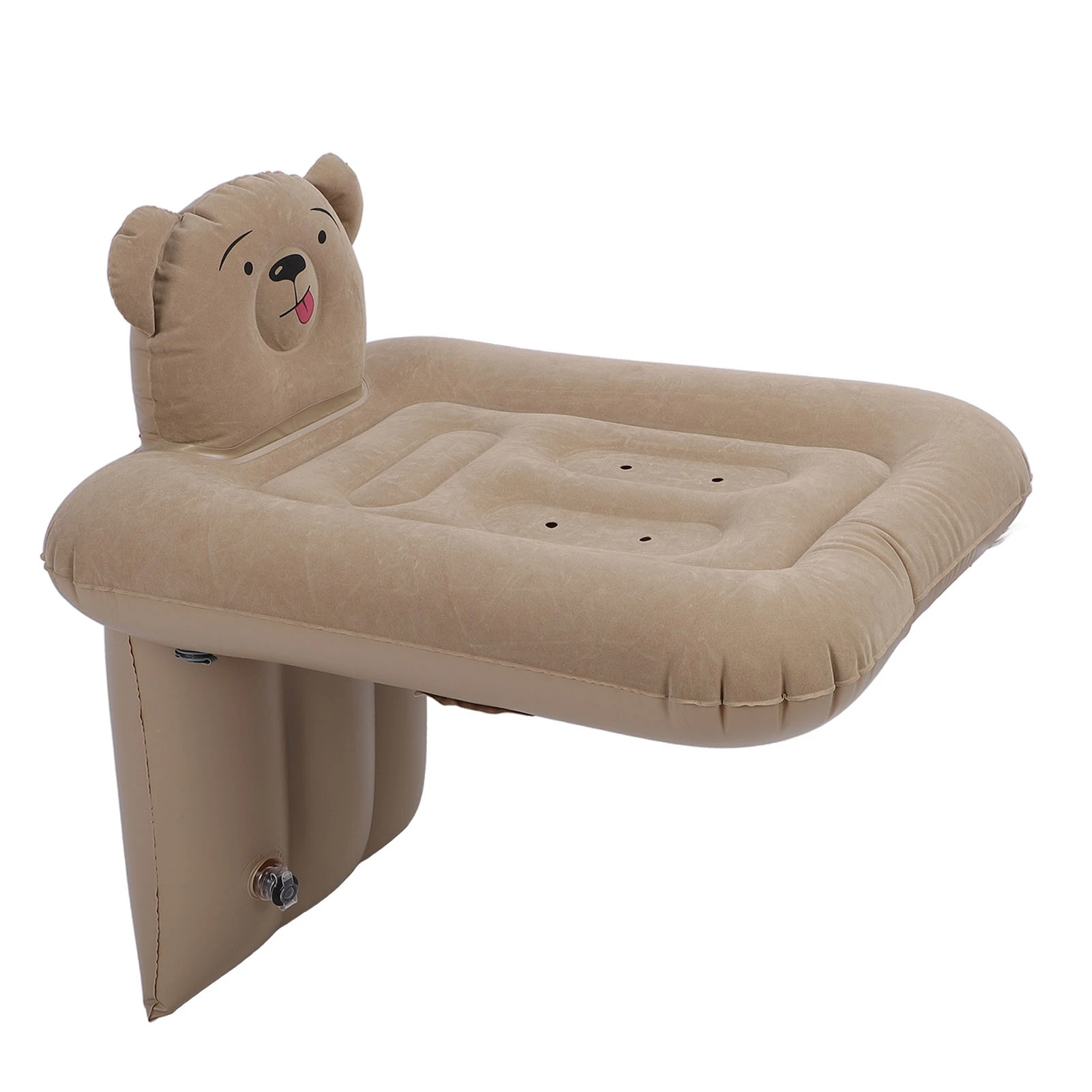 Inflatable Car Bed Cartoon Bear Shape Detachable Seat Belt Inflatable Toddler Travel Bed