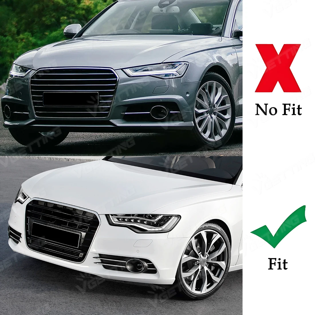 

Передний бампер, противотуманная фара, крышка для Audi A6 C7 2011 2012 2013 2014 2015, хромированная решетка противотуманной фары 4GD807681B 4GD807682B, детали