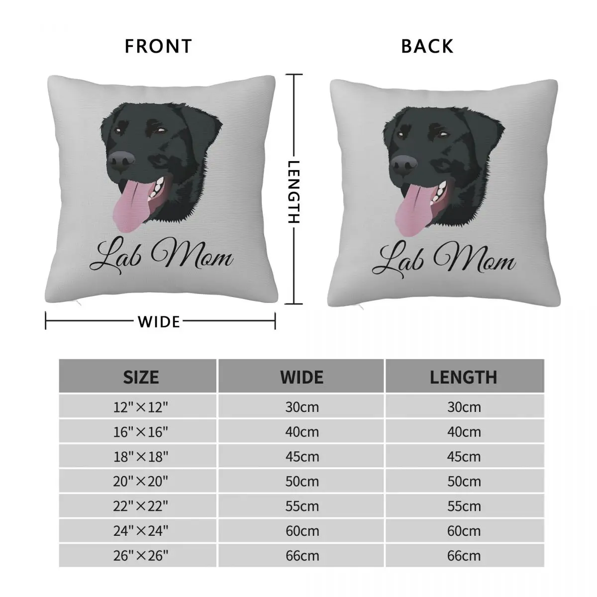 Black Labrador Retriever Square Pillowcase Polyester Linen Velvet Printed Zip Decorative Pillow Case Home Cushion Cover