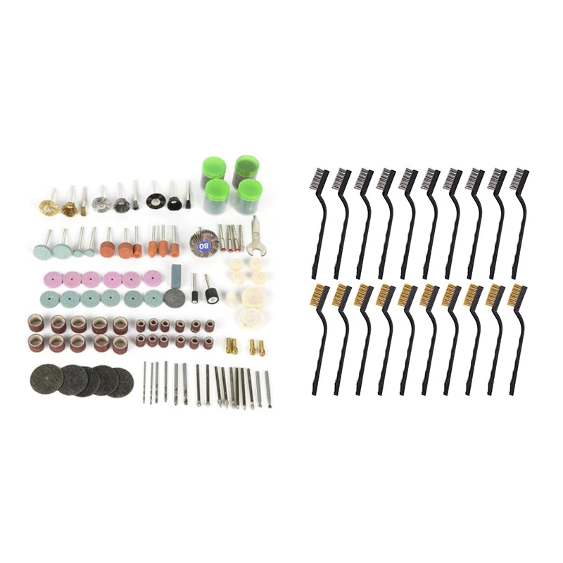 

AT02-161 Pcs Electric Engraving Mini Drill Polishing Machine Tool & 20 Pcs Wire Brush Metal Brush