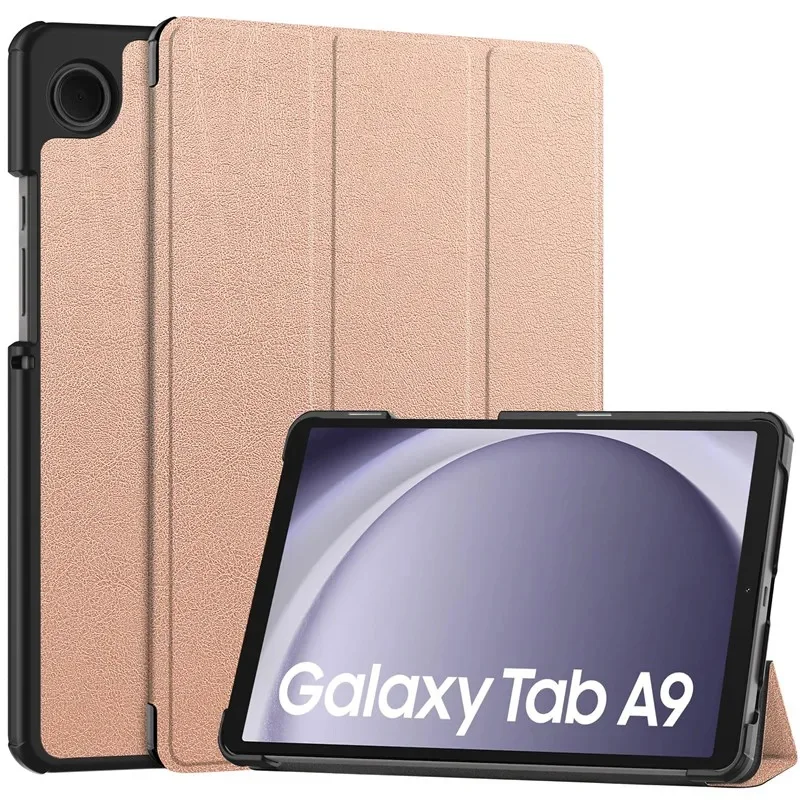 

Для Samsung Galaxy Tab A9 8,7-дюймовый тройной кожаный чехол для tab A9 2023release SM-X110 X116 X115, защитный держатель-подставка для планшета