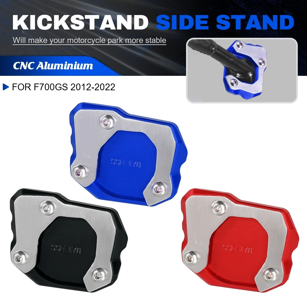 

Motorcycle Aluminium CNC Accessories Foot Side Stand Enlarge Extension Kickstand Plate For BMW F700GS F 700GS F700 GS 2012-2021